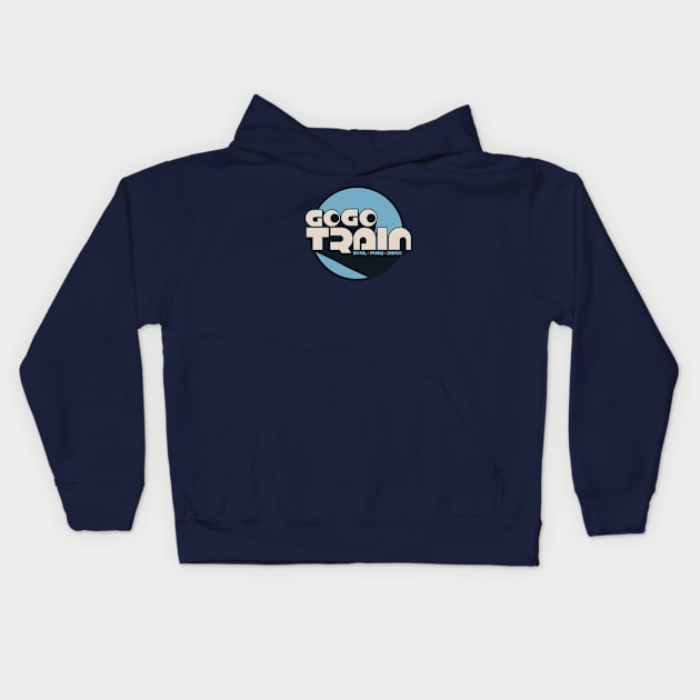 GoGo Train Blue Kids Hoodie by modernistdesign